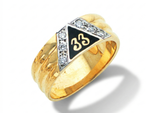 Scottish Rite 33rd Degree Ring Diamonds New For Sale