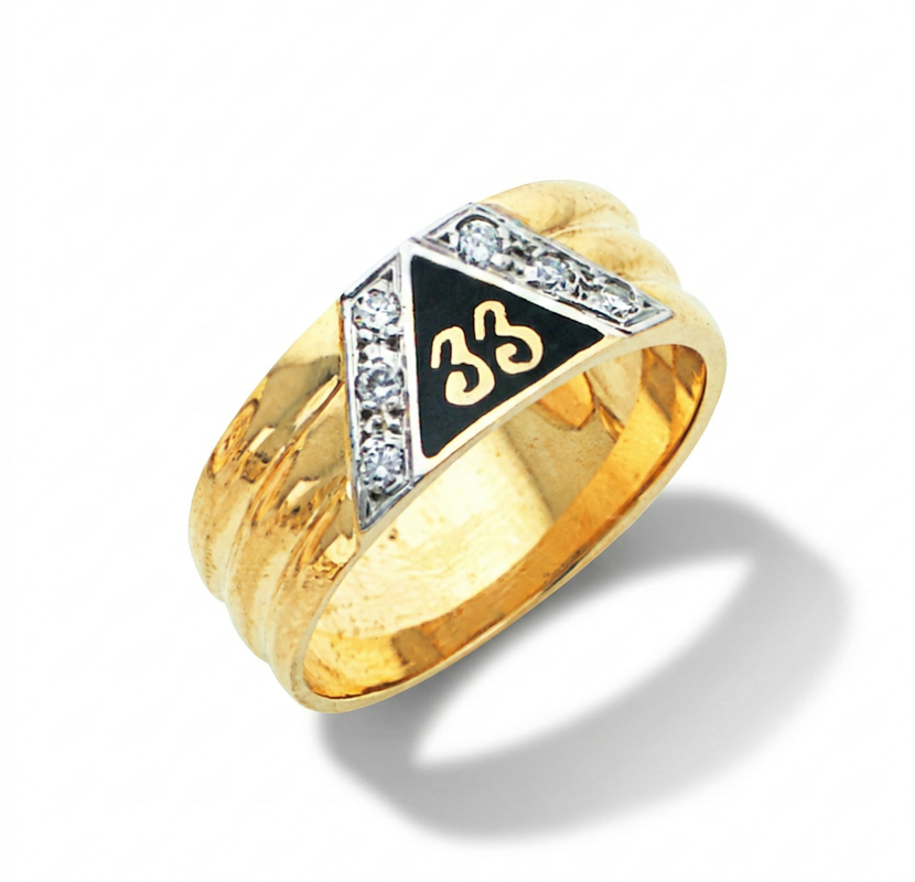 Scottish Rite 33rd Degree Ring Diamonds New For Sale
