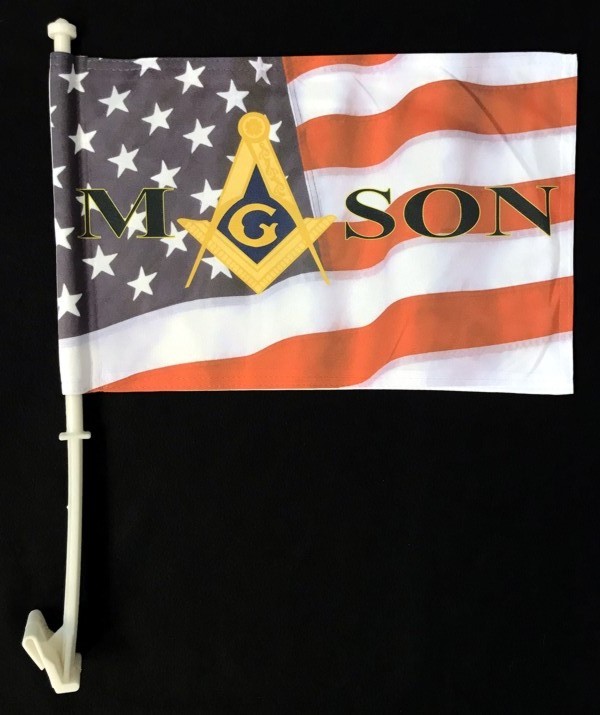 Masonic US Flag Auto Flag New
