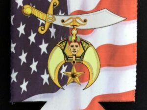 Shrine Shriner US Flag Can Cooler New