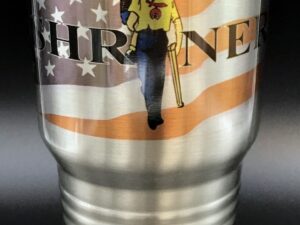 Shrine Shriner US Flag Insulated Cup Tumbler New