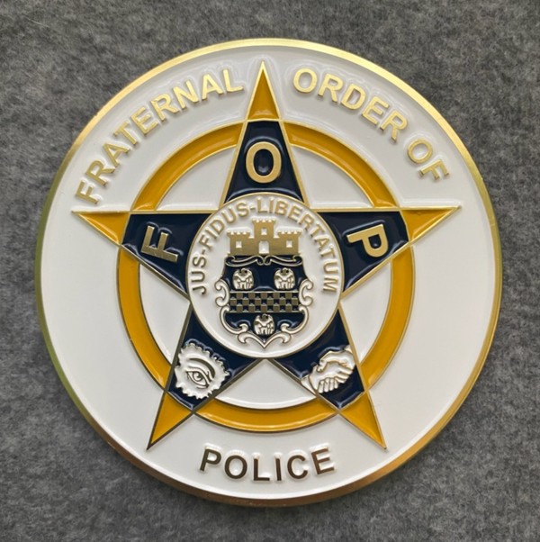 Fraternal Order of Police Auto Emblem White