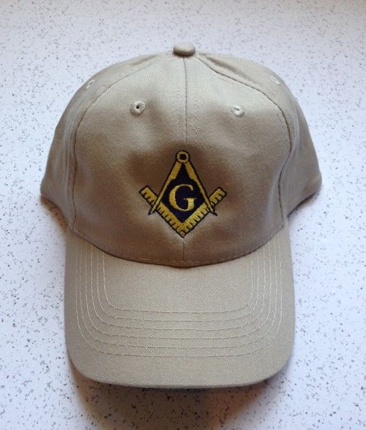 Masonic Cap Hat Embroidered Khaki New