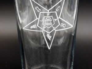Order of the Eastern Star Etched Mixing Glass New