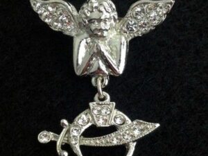 Shrine Shriner Lady Angel Rhinestone Pin New