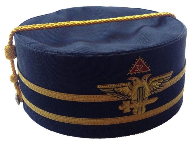 Masonic Hat 32nd 32 Degree Wings UP Scottish Rite White Cap Size 59 