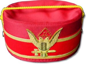 Scottish Rite 32nd Degree Cap Crown Wings Up Red