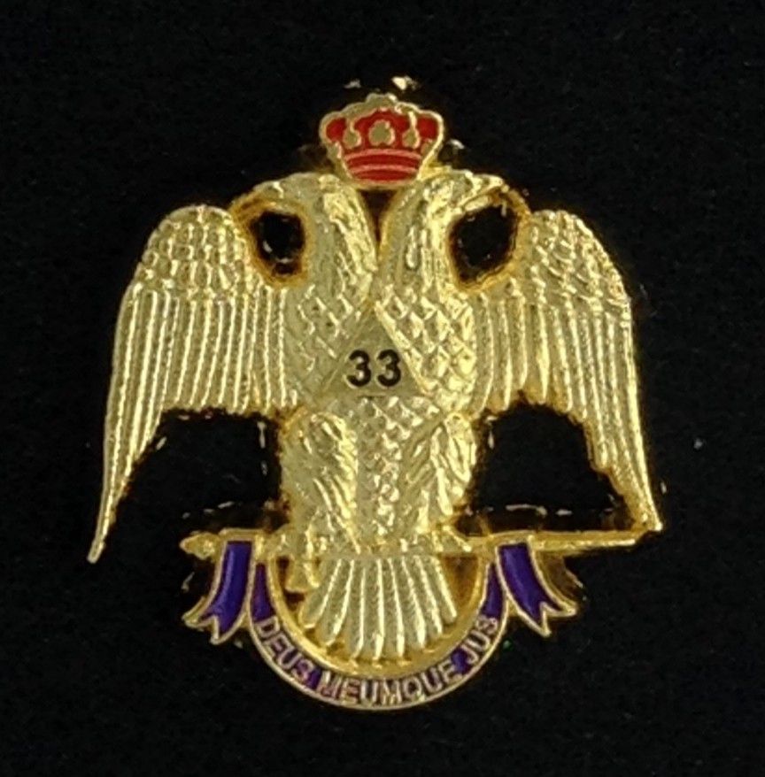 New Masonic Scottish Rite 33rd Degree Lapel Pin 