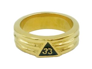 Scottish Rite 33rd Degree Ring Stainless Steel Gold