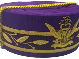 Scottish Rite 33rd Degree Cap Crown Wings Up Purple