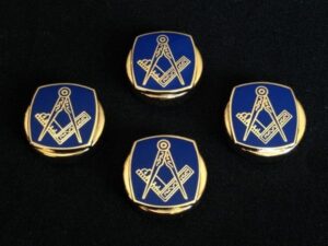 Masonic Button Covers Blue Gold New