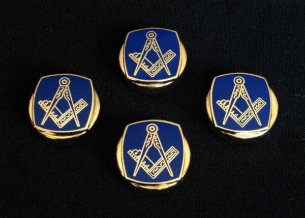 Masonic Button Covers Blue Gold New