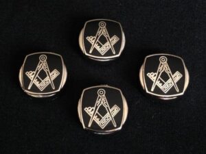Masonic Button Covers Black Gold New