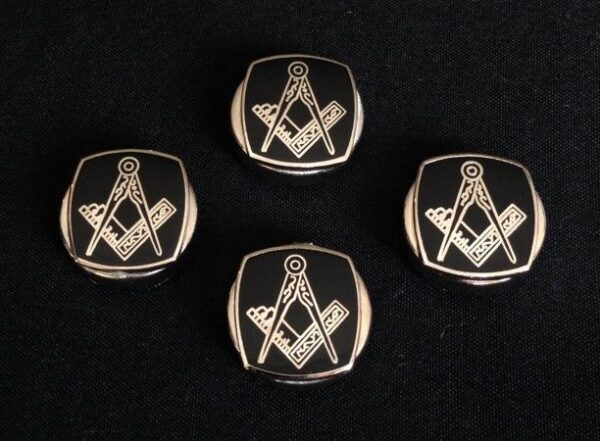 Masonic Button Covers Black Gold New