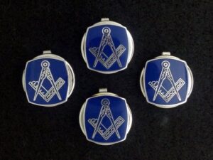 Masonic Button Covers Blue Silver New