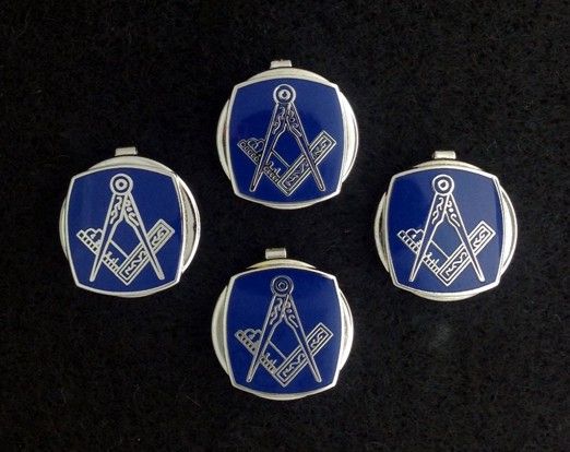 Masonic Button Covers Blue Silver New
