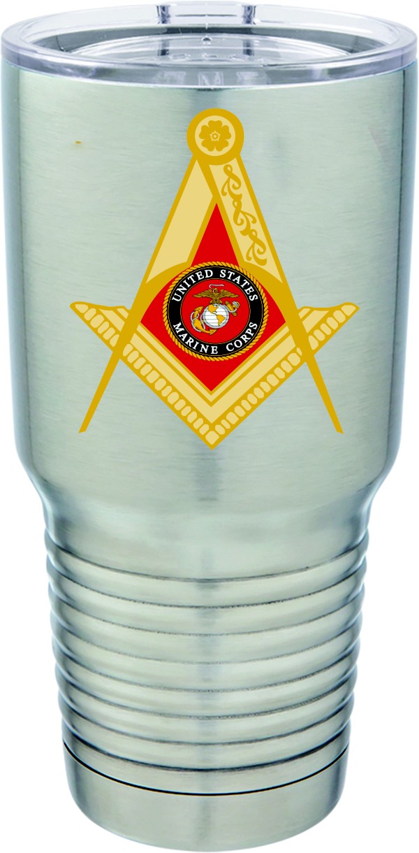 Masonic US Marine Corps Stainless Steel Cup Tumbler New