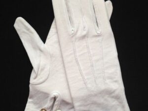 White Cotton Gloves Snap Wrist New For Sale