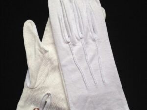 White Cotton Gloves Snap Wrist Grip Palm New For Sale