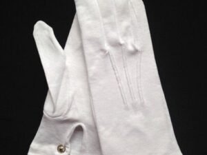 White Cotton Gloves Snap Wrist New For Sale