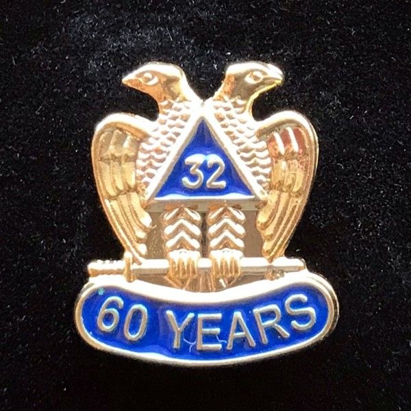 Scottish Rite 32nd Degree 60 Year Lapel Pin