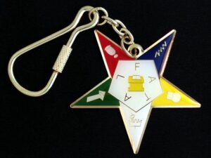 Order of the Eastern Star Key Chain Tag New