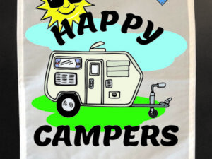 Masonic "Happy Camper" Garden Flag - Personalized