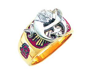 Shriner Ring - Solid Back in 10K Gold (36)