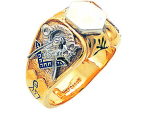 Masonic Ring Mounting - Partial Solid Back in 10K Gold
