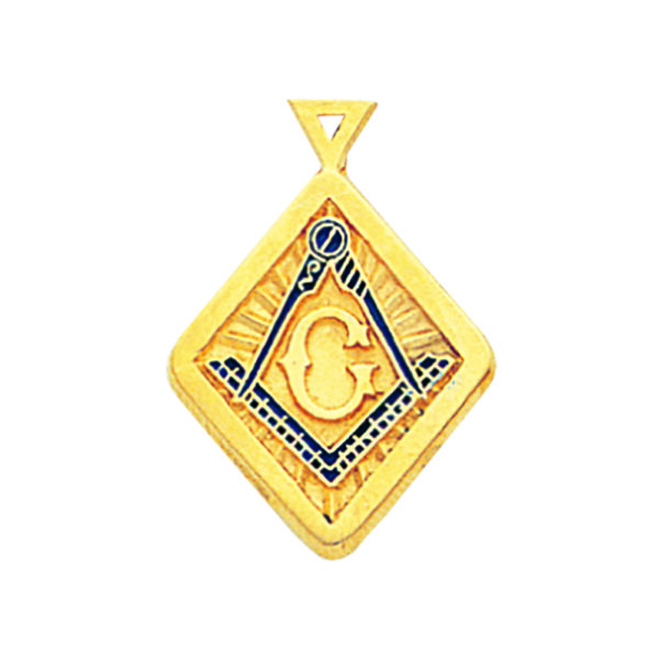 Masonic Square Compasses Pendant Gold New