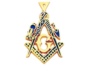 Masonic Square Compasses Pendant Gold New