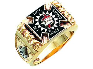 Masonic Knight Templar Ring Gold New