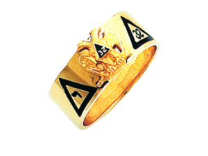 Scottish Rite 32nd Degree Ring Gold New