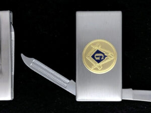 Masonic Emblem Money Clip Pocket Knife New