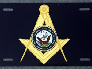 Masonic US Navy Auto Plate New