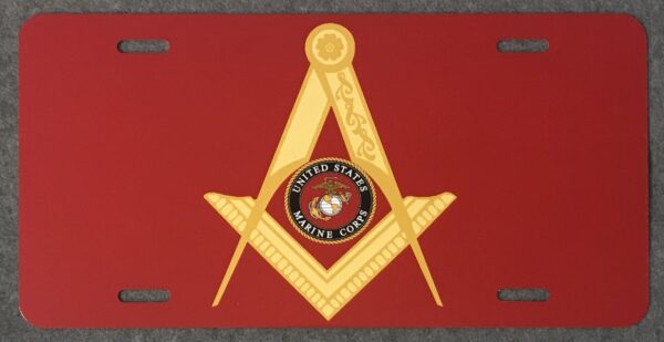 Masonic US Marine Corps Auto Plate New