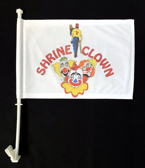 Shrine Shriner Clown Auto Flag New