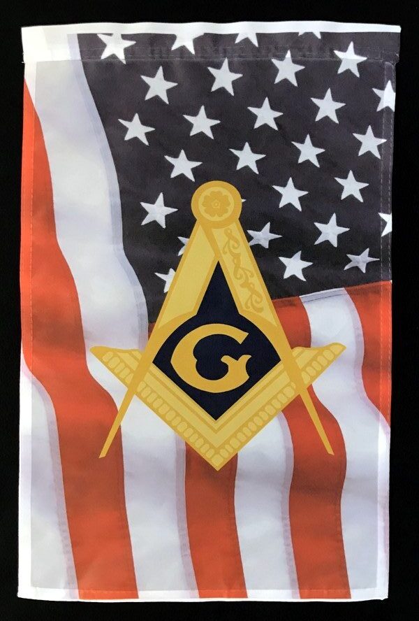 Masonic Emblem US Flag Garden Flag New