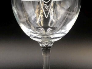 Order of the Eastern Star Etched Wine Glass New