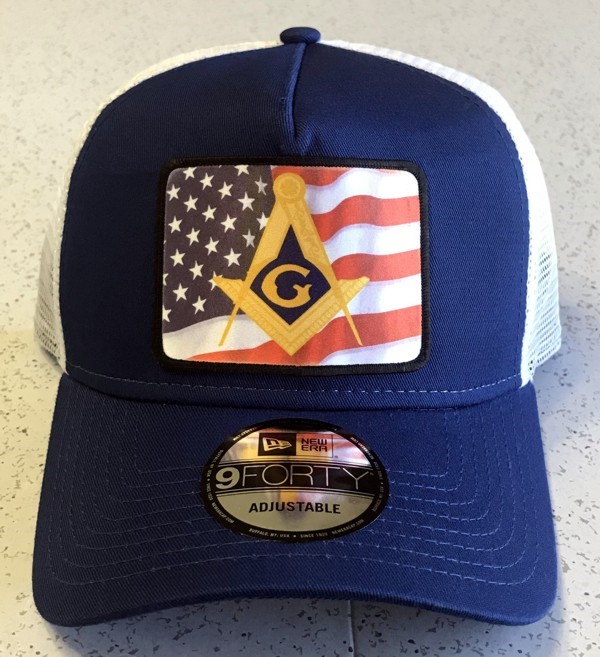 Masonic US Flag Cap Hat Blue New