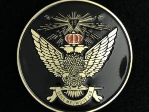 Scottish Rite 33rd Wings Up Auto Emblem Black