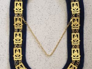 Past Master Chain Collar Gold Blue Velvet