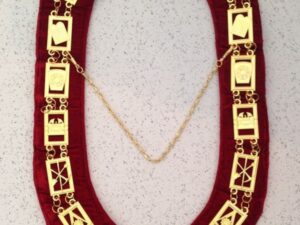 Royal Arch Mason Chain Collar Gold Red Velvet