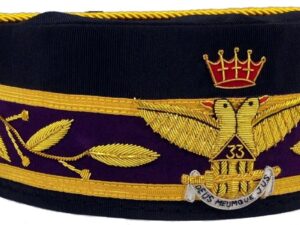 Scottish Rite 33rd Degree Cap Crown Wings Out Black New
