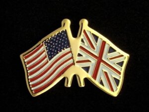 United States & United Kingdom Flags Lapel Pin