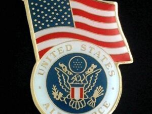 United States Air Force with Flag Lapel Pin