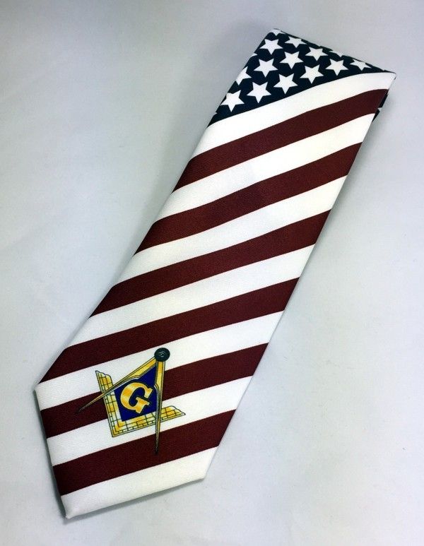 Masonic US Flag Necktie New For Sale