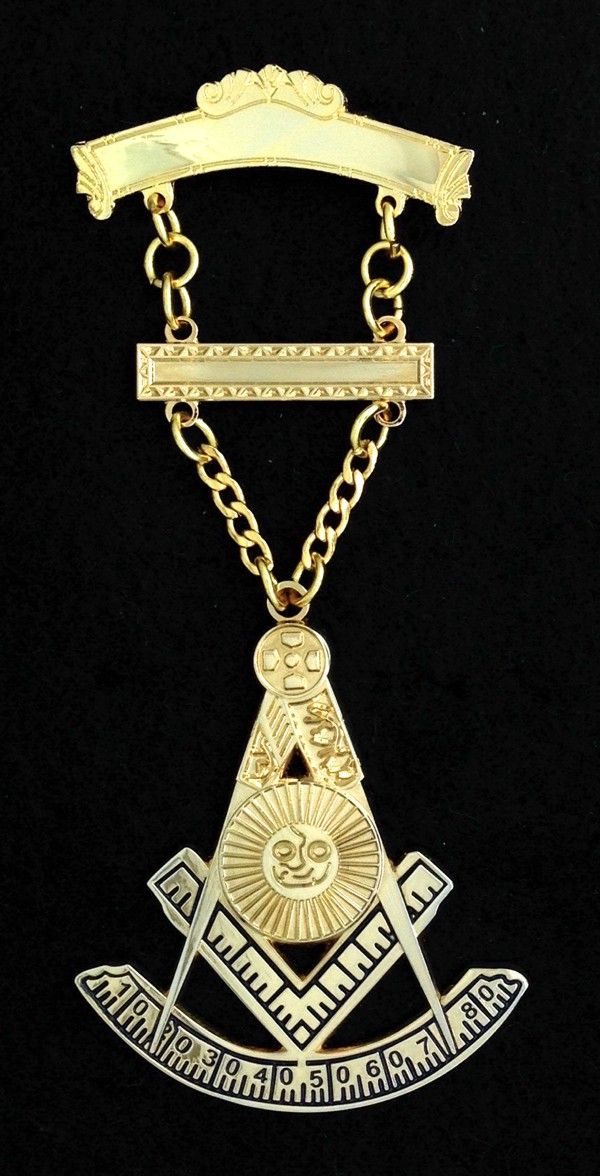 Silver Tone Past Master Jewel Pendant For Masonic Collar - Freemasons Regalia