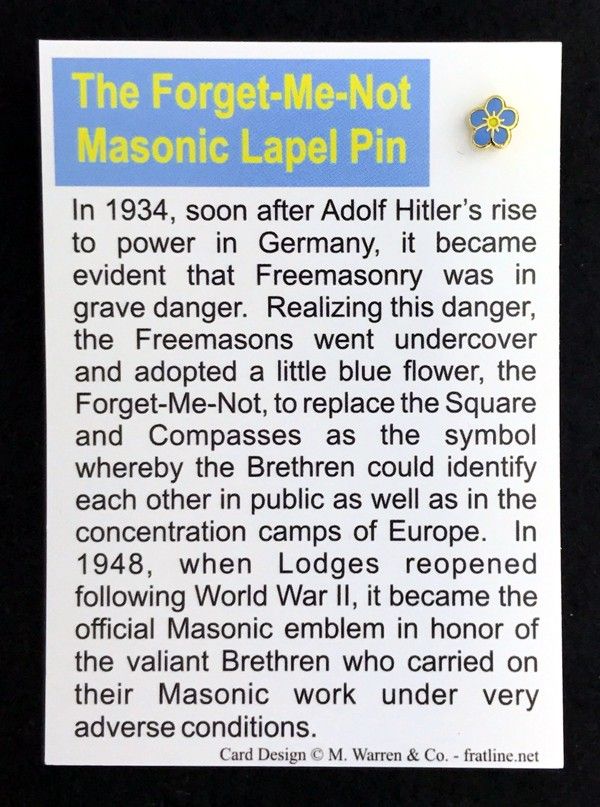 thumbnail image 2 of LOT OF 3 Forget Me Not WWII Remembrance Lapel Pins - Masonic Style, 1/4 Inch 2 of 12