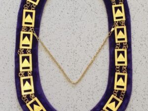 Scottish Rite 33rd Degree Chain Collar Gold Purple Velvet